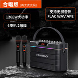 华宝H18无线蓝牙音箱户外露营广场舞K歌声卡直播专用低音炮电木吉他民谣乐器家用移动便携音响 双话筒