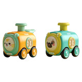 艾福儿儿童按压玩具车宝宝1-3岁小汽车带口哨可变脸火车六一儿童节礼物 按压口哨火车【老虎+小狗】