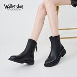 Walker Shop奥卡索时装靴女加绒羊皮皮靴女瘦瘦靴保暖短靴马丁靴子女M145267