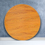 斯丽凯实用餐桌面餐饮圆形台面家用酒店桌脚折叠圆桌面板加厚大圆桌 鸡翅木纹 1.3m 桌面