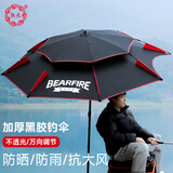 熊火钓鱼伞超轻便携新款折叠大钓伞防暴雨防风加厚万向遮阳伞专用 涂胶黑色金属伞杆2.0米