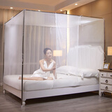 归隐全网新款防蚊加厚单门家用蚊帐15米卧室18m落地一开门18m 白色超密[蚊帐+支架] 适合[宽1.5米X2米长床]