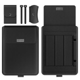 Drewchan笔记本内胆包电脑包适用联想Pro13苹果Macbook14保护套15.6支架包 黑色-支架收纳二合一 13-14寸