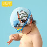 速浪儿童泳帽男童连体泳衣泳帽套装宝宝学游泳 鲨鱼潜水（儿童泳帽）