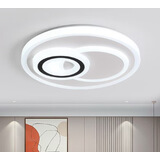 亦夏客厅灯led吸顶灯2023年新款卧室灯主卧房间简约现代大气阳台灯具 双圆30cm白光18w