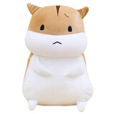 可爱胖仓鼠抱枕公仔布娃娃玩偶毛绒玩具老鼠公仔睡觉靠枕送女生情人节生日礼物 棕无辜-可插手款 40厘米【送玫瑰花】