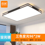 仕匠仕匠吸顶灯卧室灯客厅灯简约现代大气超薄圆北欧餐厅阳台过道灯具 长-90*60cm-三色变光96*2W