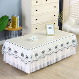 百菲茶几桌布防水防油茶几套罩电视柜全包茶几餐桌垫简约长方形餐桌布 素韵-珠光白 长120宽60高40cm