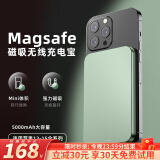 SUIDDY magsafe磁吸充电宝适用于苹果iphone15/14/13Pro快充无线移动电源 抹茶绿【强磁吸附+提速升级版】