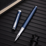 英雄（HERO） 宝珠笔 E609日常书写商务练字三年级中小学男女签字笔 银夹  极夜蓝 简装