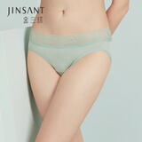 金三塔女式内裤女真丝花边低腰无痕三角裤NZF9C218 浅青瓷色3117 M