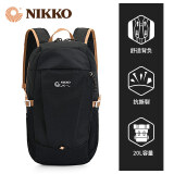 日高（NIKKO）新款双肩包男背包20L大容量户外包运动登山包女旅行包 001黑色 20L