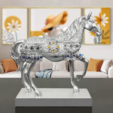 居苒陈设欧式马摆件家居客厅酒柜卧室装饰品创意办公室摆设工艺品开业礼品 升级版银色平步青云