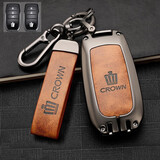 创勋（CHUANGXUN）适用于丰田皇冠陆放钥匙套高档全包14代皇冠汽车包保护壳卡片扣男 24-25款皇冠陆放【棕皮】+绳扣