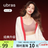 ubras【虞书欣同款】无尺码背心式文胸女士内衣女无痕无钢圈聚拢胸罩蜜桃茶 小底围版