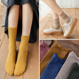 橙子工坊（2双装）堆堆袜子女ins潮流中筒袜春冬秋季长筒韩国可爱 2双随机色 均码