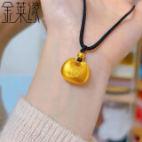 金莱缘黄金古法小胖福吊坠女999足金元宝金坨编织项链情人节送女友礼物 小版 胖福+金珠约1.7g