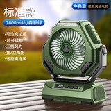 哲驰【超级续航】充电户外风扇电风扇大风力带夜灯便携露营钓鱼大风扇家用桌面小风扇柔音办公长续航 【绿色-标准款】3档大风丨灯光照明 2600mAh 闪电发货丨极速送达