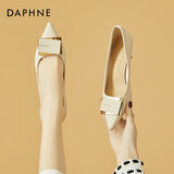 达芙妮气质高跟鞋女尖头细跟浅口单鞋女百搭工作鞋4623101023 米色 36 