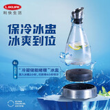 利快 凉水壶大容量水壶家用冷水壶凉水杯饮料果汁茶壶耐热玻璃 透明款带冰盅 1L 1只