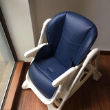 POUCHk05婴儿童宝宝餐椅坐垫座套安全带pu皮套配件 藏青色pu皮坐垫