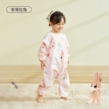 Dilidala爬爬服宝宝爬行服秋冬季防脏儿童全身罩衣婴儿户外连体罩衣爬爬衣 安哥拉兔 80cm （尺码偏大）参考身高76-82cm