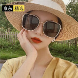 Jardin d'amour太阳镜墨镜男女款时尚大脸防紫外线司机开车遮阳镜JA8621米白