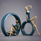 福美林（FUMEILIN）创意家居客厅工艺品现代简约室内卧室个性电视柜酒柜装饰品摆件 ok女孩一套