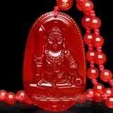 芸生阁 本命佛八大守护神红玛瑙项链吊坠十二生肖属相饰品礼男女士菩萨 不动尊菩萨-属鸡