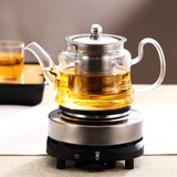 禾艾苏（heisou） 高硼硅耐热玻璃茶壶功夫茶具智能恒温热水壶煮茶炉家用泡茶器 透明把手茶壶600ml+电热炉