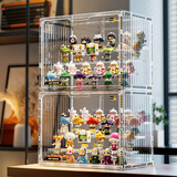 KAMAN盲盒收纳展示架家用防尘集装箱手办展示柜动漫娃娃摆件大号收纳盒 透明【特大号/4层】2个