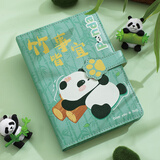 佐澜哲熊猫搭扣笔记本本子高颜值手账本记事本旅游打卡盖章空白本集章本学生考研记单词本记录本日记本