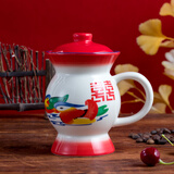 墨凛痰盂水杯陶瓷创意搞怪马克杯网红稀奇古怪杯子马桶式尿壶夜壶茶杯 420ml红色痰盂杯带盖【杯刷】