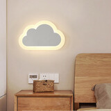 尚旗壁灯卧室床头灯卡通儿童房客厅笑脸云朵女男孩网红北欧过楼道墙灯 云朵-25x16cm LED 暖光-壁控