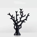 睿诺现代家居装饰品摆件创意陶瓷工艺品客厅酒柜电视柜摆设三口鹿礼物 黑色树一个