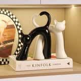 贝汉美（BHM）创意鹿客厅摆件工艺品高级感家居电视柜酒柜办公室桌面玄关装饰品 交叉爱心猫