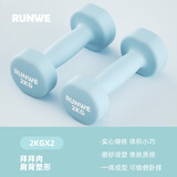 朗威哑铃女士哑铃套装组合小学儿童小哑铃练臂肌塑形初学健身家用器材 【纯铁】水蓝色-2kg*2只 1KG 起【健身塑型】
