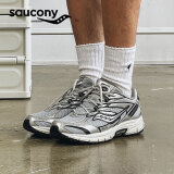 Saucony索康尼2K PRM电子表复古跑鞋情侣老爹鞋女运动鞋男 灰银1 36