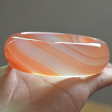 玉髓手镯玛瑙冰透红条纹玛瑙镯子加宽加厚女款手环A货冰透附证书 56mm-57mm