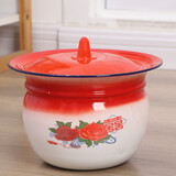 欧丽家搪瓷痰盂矮痰桶小孩搪瓷尿盆老人起夜桶可移动孕妇行动不便尿桶  矮花万紫痰盂+盖