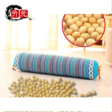 亓元黄豆颈椎枕头糖果荞麦 圆柱枕头荞麦皮圆枕 蓝色(黄豆)小花颈枕