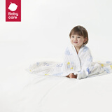 babycare婴儿纱布浴巾新生儿儿童宝宝专用大尺寸抗菌盖毯毛巾包裹巾纱巾 【6层超柔】哈沃伊灰蓝-3秒瞬吸 95x95cm