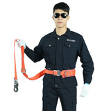 国标单保险电力安全带高空施工保险带高空作业安全带橘红色均码 单保险安全带