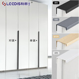 利德仕衣柜隐形拉手黑色现代极简约金色灰色抽屉橱柜门封边长门把手 【总长:80mm】黑