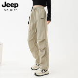 JEEP SPIRIT冲锋裤女2024新款春秋季户外防风防水速干伞兵登山裤休闲长裤 女款-卡其 M