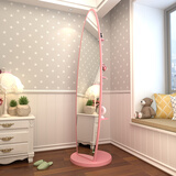 欧佳顿穿衣镜全身镜女挂衣挂包包镜多功能落地镜服装店镜仙女镜 椭圆-储物-旋转-粉 其他