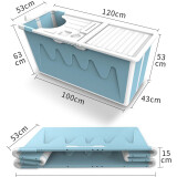 访客（FK）泡澡桶 成人可折叠浴桶折叠盆 软塑澡盆 洗浴盆家用 儿童洗浴桶 加厚成人浴桶带盖【左右折叠】