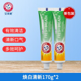 艾禾美（ARM&HAMMER）美国进口小苏打牙膏 焕白清新保护牙龈清新口气新老款随机发货 1焕白清新170g*2支有效期26年4月