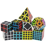 ZCUBE魔域（随机发）碳纤维 魔方三阶异形二阶四阶五阶套装初学顺滑金 碳纤维正阶+异形9件套