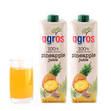 莱果仕（agros）希腊原装进口 agros莱果仕果汁 9种口味任意选年货节送礼送礼礼盒 菠萝汁1L*2瓶